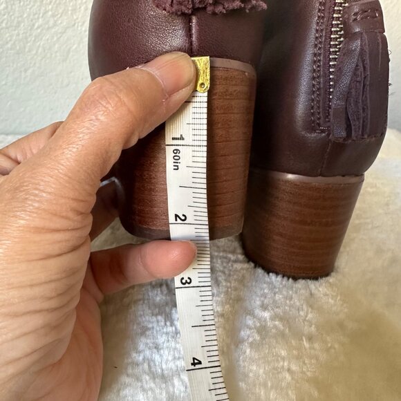 Toms Carpe Diem Ankle Boots Soft Leather Tassel Zip Back Closure Brown Sz 7 - Picture 9 of 15